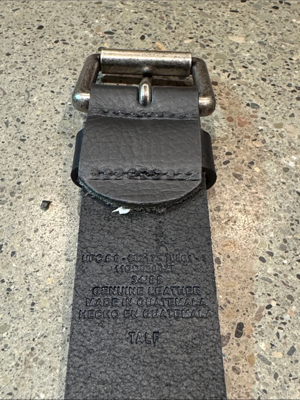 Dickies Black Leather Belt with Silver Buckle 34/85